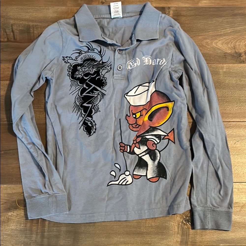 Ed Hardy Kids Long Sleeve Shirt - Gray